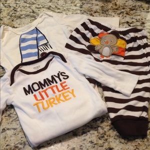 3 piece Thanksgiving/snowman lot